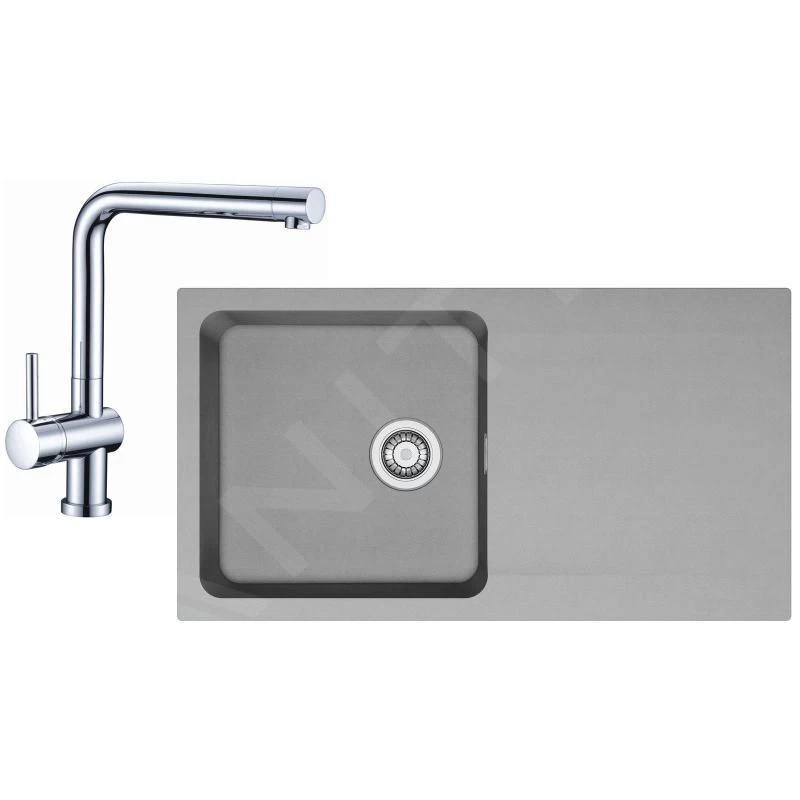 Franke Colonnes - Set De Cuisine T39, évier En Tectonite OID 611, Gris + Robinet SAMOA 114.0441.293 3 Franke Colonnes - Set De Cuisine T39, évier En Tectonite OID 611, Gris + Robinet SAMOA 114.0441.293