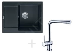 Franke Colonnes - Set De Cuisine G7, évier En Fragranit MRG 611-62, Onyx + Robinet Samoa, Chrome 114.0253.063