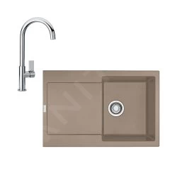 Franke Colonnes - Ensemble De Cuisine G167, évier En Fragranit MRG 611 Et Mitigeur FP 0408.031, Cachemire / Chrome 114.0587.939