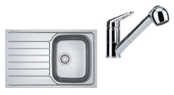 Franke Colonnes - Ensemble N79, évier Inox SKN 611-79 Et Robinetterie FC 9547.031, Inox/chrome 101.0618.832