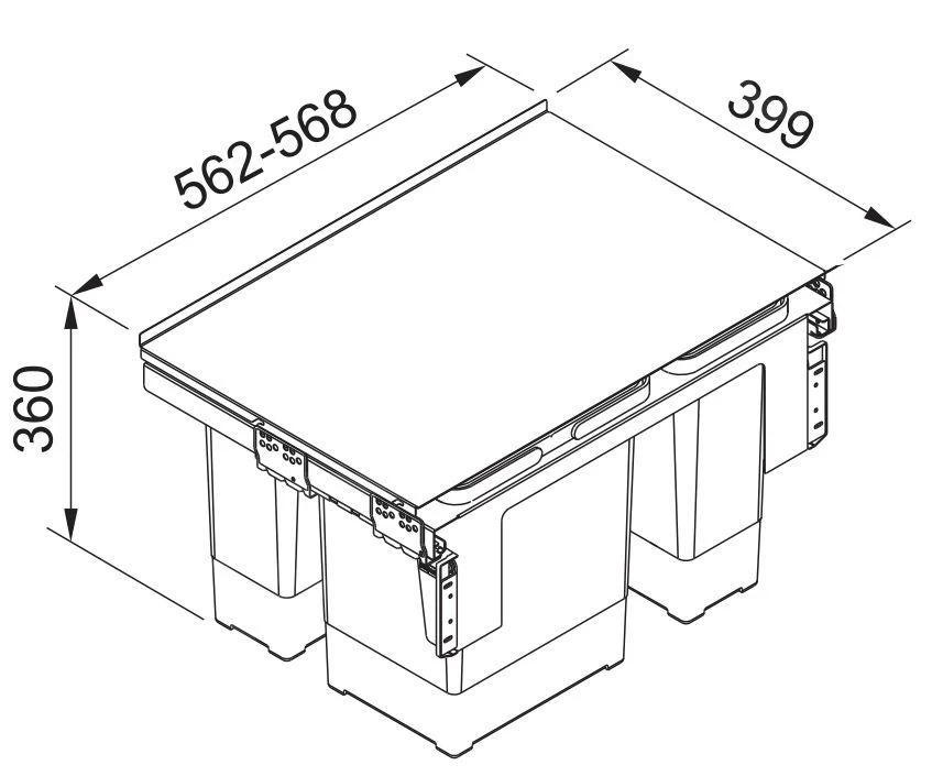 Franke Poubelle Tri Sélectif - Poubelle Encastrable Garbo 60-3 121.0200.680 4 Franke Poubelle Tri Sélectif - Poubelle Encastrable Garbo 60-3 121.0200.680 – Image 2