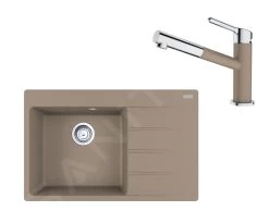 Franke Colonnes - Set G219, évier En Fragranit CNG 611-78 TL / 2 Et Mitigeur FC 3055.424, Cachemire / Chrome 114.0650.824