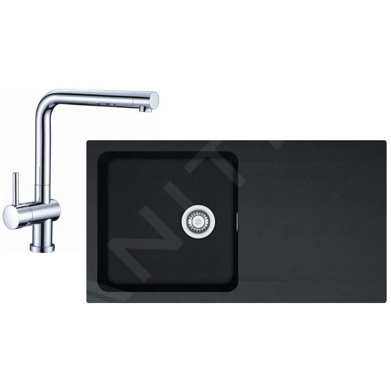 Franke Colonnes - Set De Cuisine T39, évier En Tectonite OID 611, Noir + Robinet SAMOA 114.0441.299 3 Franke Colonnes - Set De Cuisine T39, évier En Tectonite OID 611, Noir + Robinet SAMOA 114.0441.299