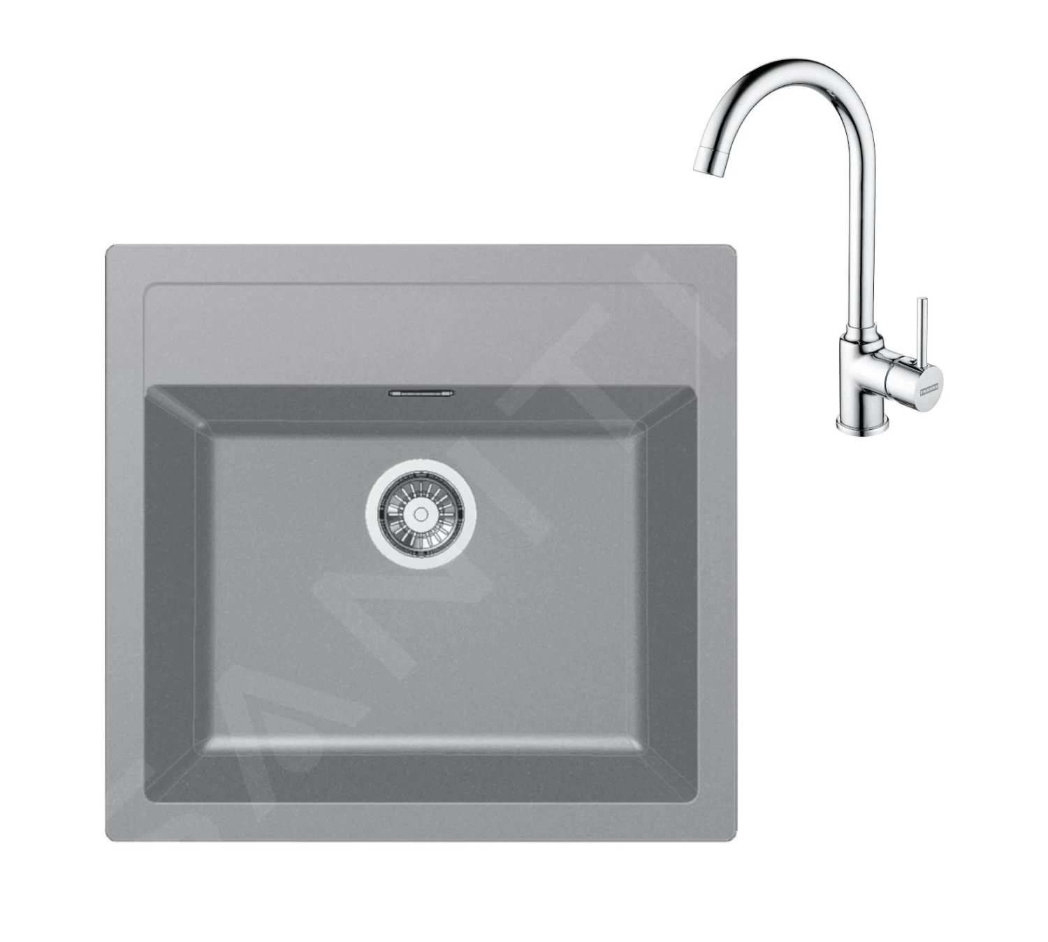 Franke Colonnes - Ensemble De Cuisine T102, évier En Tectonite SID 610 Et Mitigeur FP 9000.031, Gris / Chrome 143.0675.721 3 Franke Colonnes - Ensemble De Cuisine T102, évier En Tectonite SID 610 Et Mitigeur FP 9000.031, Gris / Chrome 143.0675.721