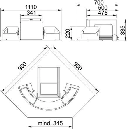 Franke Cube - Poubelle Encastrée Cube D´angle 1 X 18 L, 2 X 8 L 134.0055.288 4 Franke Cube - Poubelle Encastrée Cube D´angle 1 X 18 L, 2 X 8 L 134.0055.288 – Image 2