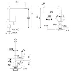 Franke Colonnes - Set De Cuisine T31, évier En Tectonite OID 611-78, Noir + Robinet Samoa, Chrome 114.0366.061 -Franke 3e8728eb891026345fa4de19 4