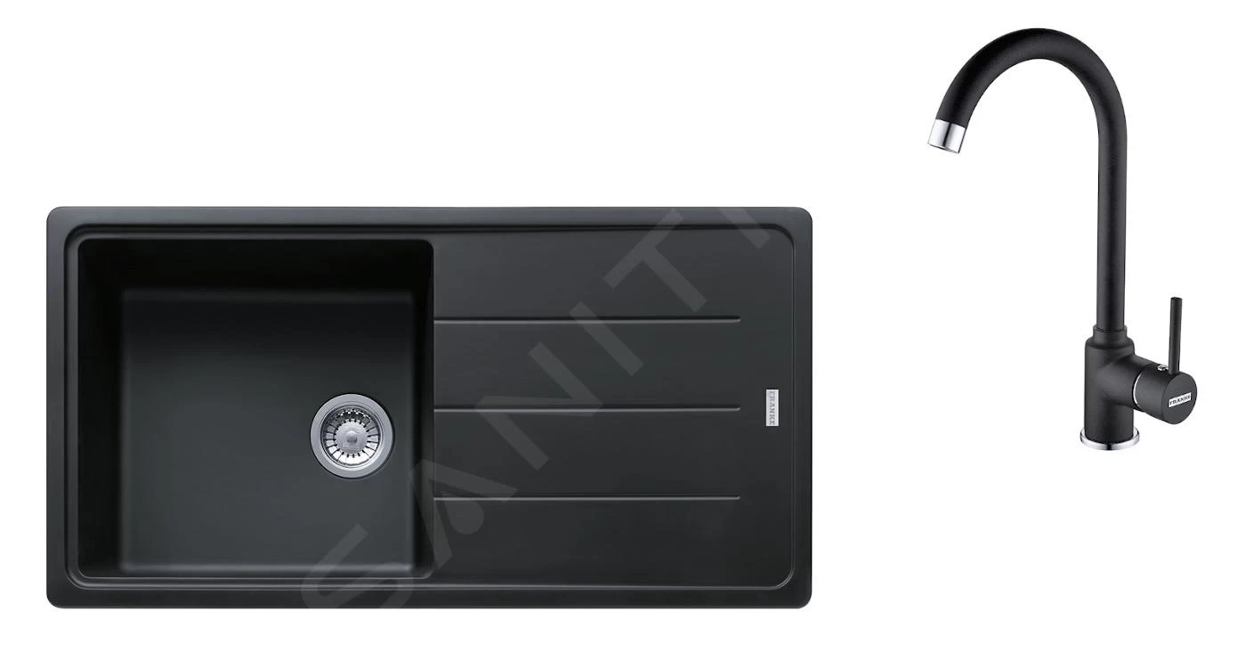 Franke Colonnes - Ensemble G174, évier En Fragranit BFG 611 Et Robinetterie FP 9000.071, Onyx/onyx 114.0619.594 3 Franke Colonnes - Ensemble G174, évier En Fragranit BFG 611 Et Robinetterie FP 9000.071, Onyx/onyx 114.0619.594