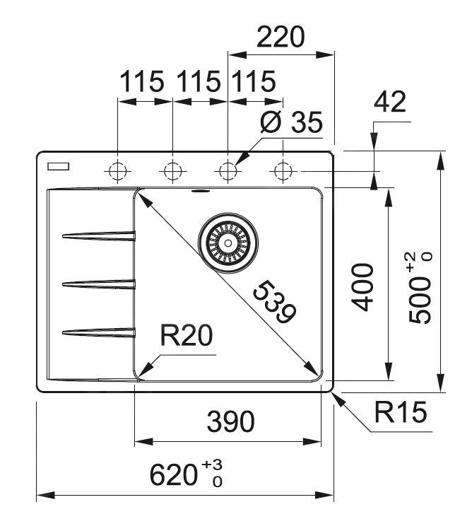 Franke Colonnes - Set G222, évier En Fragranit CNG 611-62 TL / 7 Et Mitigeur FP 0408.031, Cachemire / Chrome 114.0650.765 4 Franke Colonnes - Set G222, évier En Fragranit CNG 611-62 TL / 7 Et Mitigeur FP 0408.031, Cachemire / Chrome 114.0650.765 – Image 2