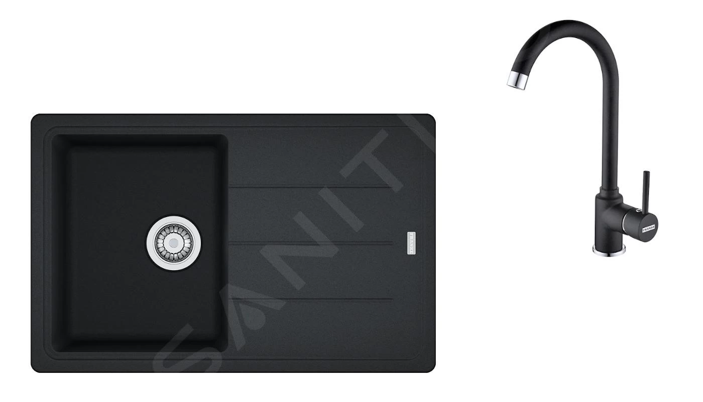 Franke Colonnes - Ensemble G173, évier En Fragranit BFG 611-78 Et Robinetterie FP 9000.071, Onyx/onyx 114.0619.586 3 Franke Colonnes - Ensemble G173, évier En Fragranit BFG 611-78 Et Robinetterie FP 9000.071, Onyx/onyx 114.0619.586