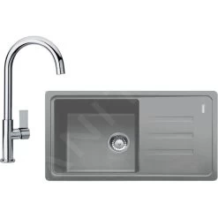 Franke Colonnes - Set De Cuisine G119, évier En Fragranit BSG 611-78/39 + Robinet FP 0408.031, Pierre Grise/chrome 114.0441.165