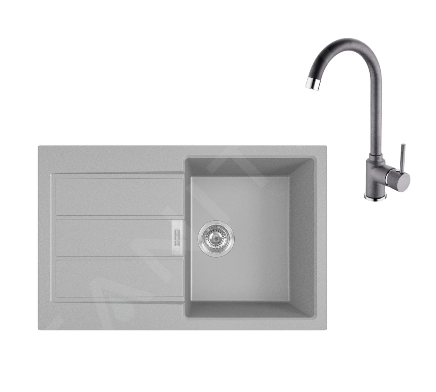 Franke Colonnes - Ensemble De Cuisine T105, évier En Tectonite S2D 611-78 Et Mitigeur FP 9000.084, Gris 143.0675.731 3 Franke Colonnes - Ensemble De Cuisine T105, évier En Tectonite S2D 611-78 Et Mitigeur FP 9000.084, Gris 143.0675.731