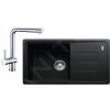 Franke Colonnes - Kit De Cuisine G120, évier En Fragranit BSG 611-78/39, Onyx + Robinet SAMOA, Chrome 114.0440.858