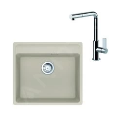 Franke Colonnes - Ensemble G247, évier En Fragranit MRG 610-52 RTL Et Mitigeur FN 7394.031, Sahara / Chrome 114.0675.636