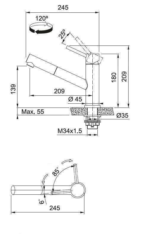 Franke Orbit - Mitigeur D'évier FC 9461 Avec Bec Extractible, Inox 115.0569.461 4 Franke Orbit - Mitigeur D'évier FC 9461 Avec Bec Extractible, Inox 115.0569.461 – Image 2