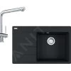 Franke Colonnes - Set G224, évier En Fragranit GNG 611-78 TL / 7 Et Mitigeur Samoa, Noir Mat 114.0650.803