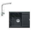 Franke Colonnes - Set G7, évier Fragranit MRG 611-62 Et Mitigeur Samoa, Noir Mat / Chrome 114.0650.568