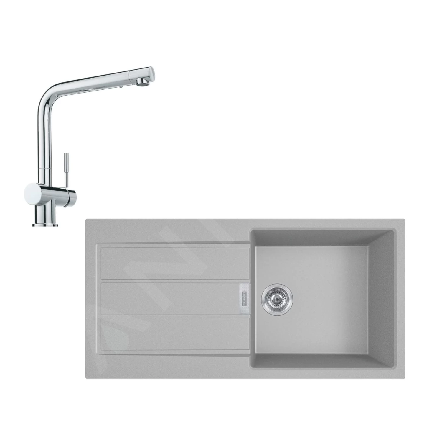 Franke Colonnes - Ensemble De Cuisine T76, évier En Tectonite S2d 611-100 Et Mitigeur Samoa, Gris / Chrome 143.0650.602 3 Franke Colonnes - Ensemble De Cuisine T76, évier En Tectonite S2d 611-100 Et Mitigeur Samoa, Gris / Chrome 143.0650.602