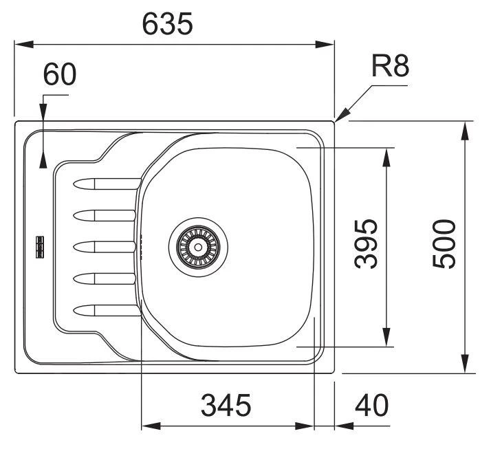 Franke Onda - Évier OLN 611-63, 635x500 Mm, Inox 101.0613.108 4 Franke Onda - Évier OLN 611-63, 635x500 Mm, Inox 101.0613.108 – Image 2