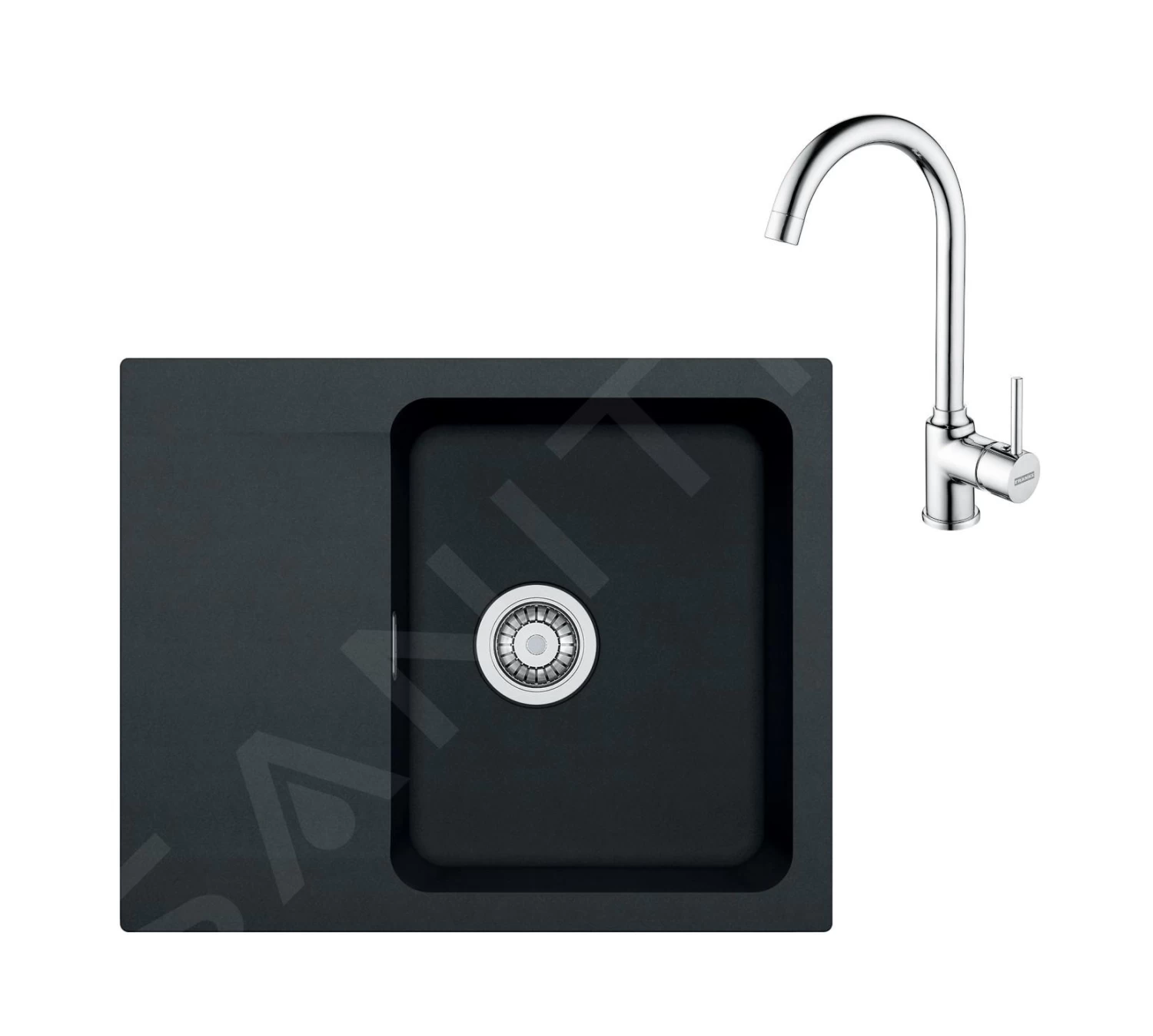 Franke Colonnes - Ensemble T94, évier En Tectonite OID 611-62 Et Mitigeur FP 9000.031, Noir / Chrome 143.0675.615 3 Franke Colonnes - Ensemble T94, évier En Tectonite OID 611-62 Et Mitigeur FP 9000.031, Noir / Chrome 143.0675.615