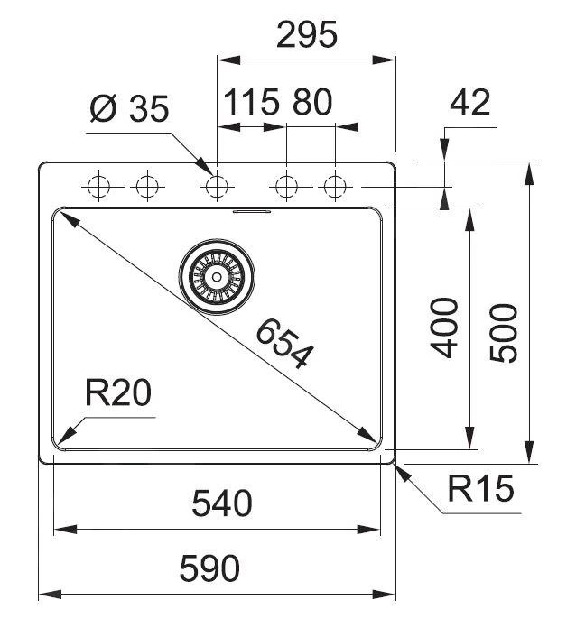 Franke Maris - Évier En Fragranit MRG 610-54 FTL, 590x500 Mm, Cachemire 114.0661.454 4 Franke Maris - Évier En Fragranit MRG 610-54 FTL, 590x500 Mm, Cachemire 114.0661.454 – Image 2