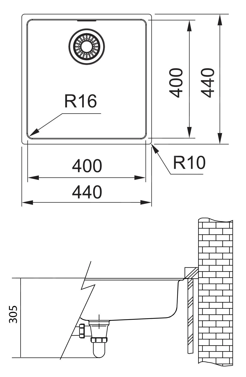 Franke Maris - Évier MRX 110-40, 440x440x180 Mm, Inox 122.0531.643 4 Franke Maris - Évier MRX 110-40, 440x440x180 Mm, Inox 122.0531.643 – Image 2