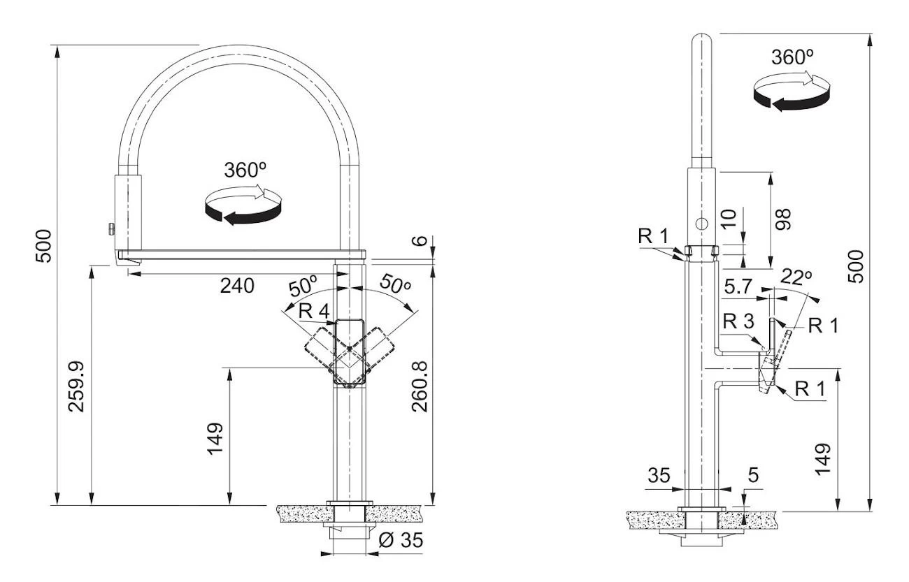Franke Centinox - Mitigeur D'évier FC 7873 Avec Bras Flexible, Noir/inox 115.0547.855 4 Franke Centinox - Mitigeur D'évier FC 7873 Avec Bras Flexible, Noir/inox 115.0547.855 – Image 2