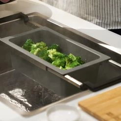 Franke ALL IN Set D'accessoires Universel Planche à Découper Bambou 32x20 + Panier égouttoir PVC Noir Sanitized (ALLINSET-1) -Franke all in set d accessoires universel planche a decouper bambou 32x20 panier egouttoir pvc noir sanitized allinset 1 3