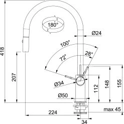Franke 19 Franke -Franke ambient mitigeur d evier a douchette 2 jets fn 9617031 chrome 1150265999 1