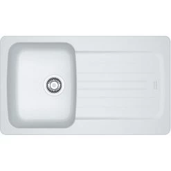 Franke Aveta AVD 611-86 Evier 86x50cm Avec égouttoir Réversible, Fradura, Blanc (AVD611-86B)