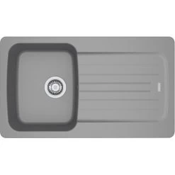 Franke Aveta AVD 611-86 Evier 86x50cm Avec égouttoir Réversible, Fradura, Gris (AVD611-86SE)