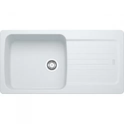 Franke Aveta AVD611-97 Evier 97x50cm Avec égouttoir Réversible, Fradura, Blanc (AVD611-97B)