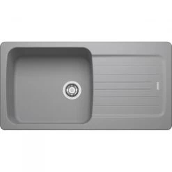 Franke Aveta AVD611-97 Evier 97x50cm Avec égouttoir Réversible, Fradura, Gris (AVD611-97SE)