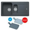 Franke Aveta AVD651 Evier 97x50cm 1,5 Bac, Fradura, Anthracite + Lot De 2 Planches à Découper Joseph Joseph Offert -Franke aveta avd651 evier 97x50cm 15 bac fradura anthracite lot de 2 planches a decouper joseph joseph offert