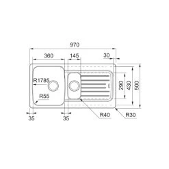 Franke Aveta AVD651 Evier 97x50cm 1,5 Bac, Fradura, Anthracite + Lot De 2 Planches à Découper Joseph Joseph Offert -Franke aveta avd651 evier 97x50cm 15 bac fradura anthracite lot de 2 planches a decouper joseph joseph offert 3