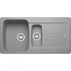 Franke Aveta AVD651 Evier 97x50cm Avec Vide-sauce Et égouttoir Réversible, Fradura, Gris (AVD651SE)