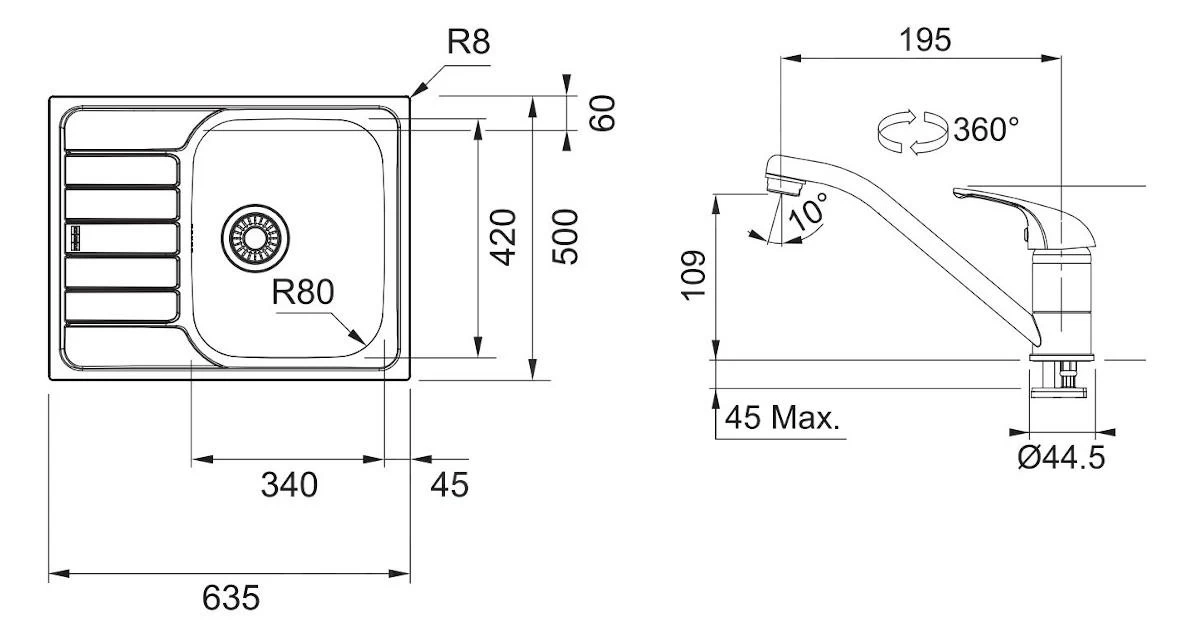Franke Colonnes - Ensemble N76, évier Inox SKN 611-63 Et Robinetterie FB 250.031, Inox/chrome 101.0618.837 4 Franke Colonnes - Ensemble N76, évier Inox SKN 611-63 Et Robinetterie FB 250.031, Inox/chrome 101.0618.837 – Image 2