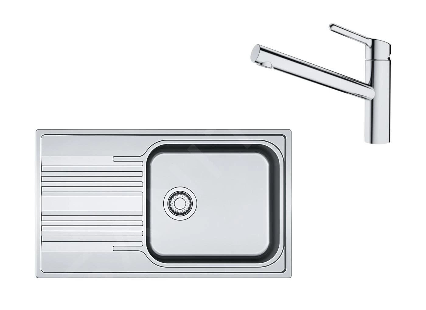 Franke Colonnes - Set N84, évier En Inox SRX 611-86 LB Et Mitigeur FC 3054.031, Inox / Chrome 101.0650.599 3 Franke Colonnes - Set N84, évier En Inox SRX 611-86 LB Et Mitigeur FC 3054.031, Inox / Chrome 101.0650.599