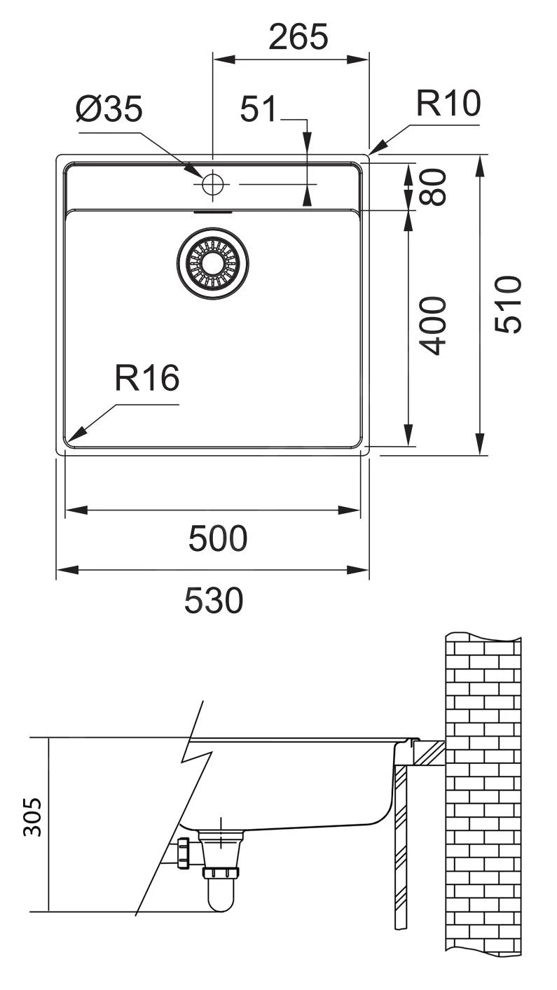 Franke Maris - Évier MRX 210/610-50TL, 530x510x180 Mm, Inox 127.0539.574 4 Franke Maris - Évier MRX 210/610-50TL, 530x510x180 Mm, Inox 127.0539.574 – Image 2