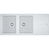 Franke Basis BFG 621 Evier 116x50cm Avec Double Cuve Et égouttoir Réversible, Fragranit +, Blanc (BFG621B)