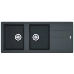 Franke Basis BFG 621 Evier 116x50cm Avec Double Cuve Et égouttoir Réversible, Fragranit +, Graphite (BFG621G)