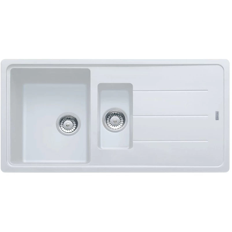 Franke Basis Evier 97x50cm Avec Vide Sauce, égouttoir Réversible, Fragranit + Mitigeur Semi-pro, Douchette Extractible, Chrome/Blanc 4 Franke Basis Evier 97x50cm Avec Vide Sauce, égouttoir Réversible, Fragranit + Mitigeur Semi-pro, Douchette Extractible, Chrome/Blanc – Image 2