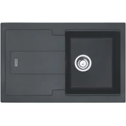 Franke Belize - BLG 611-78 Evier 78x50cm Avec égouttoir Réversible, Fragranit+, Graphite (BLG611-78G)