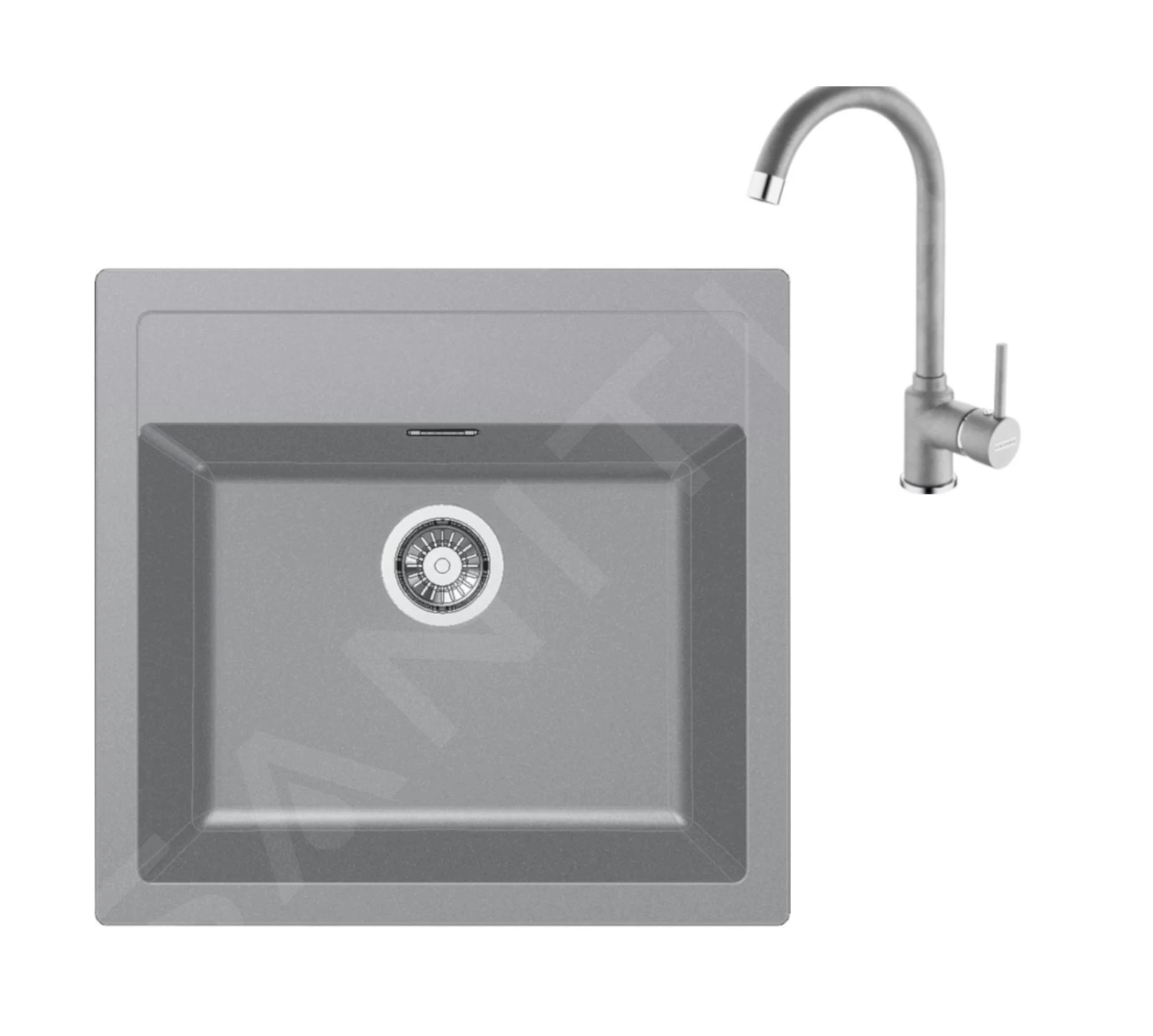 Franke Colonnes - Ensemble De Cuisine T103, évier En Tectonite SID 610 Et Mitigeur FP 9000.084, Gris 143.0675.725 3 Franke Colonnes - Ensemble De Cuisine T103, évier En Tectonite SID 610 Et Mitigeur FP 9000.084, Gris 143.0675.725