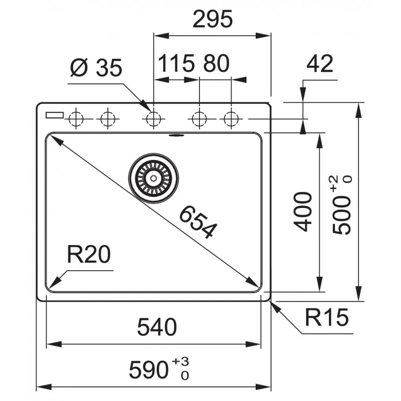 Franke Centro Evier De Cuisine Fragranit + , 590x500mm, Noir Mat (CNG610-54MC) 4 Franke Centro Evier De Cuisine Fragranit + , 590x500mm, Noir Mat (CNG610-54MC) – Image 2