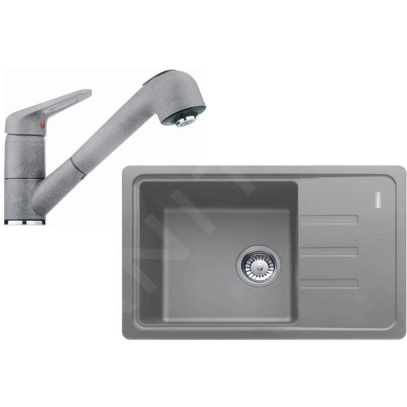 Franke Colonnes - Set De Cuisine G118, évier En Fragranit BSG 611-62 + Robinet FC 9547.084, Pierre Grise 114.0440.850 3 Franke Colonnes - Set De Cuisine G118, évier En Fragranit BSG 611-62 + Robinet FC 9547.084, Pierre Grise 114.0440.850