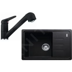 Franke Colonnes - Set De Cuisine G118, évier En Fragranit BSG 611-6 + Robinet FC 9547.071, Onyx 114.0440.846