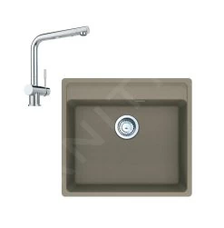 Franke Colonnes - Ensemble G246, évier En Fragranit MRG 610-52 RTL Et Mitigeur Samoa, Cachemire / Chrome 114.0675.596