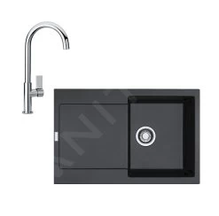 Franke Colonnes - Ensemble De Cuisine G167, évier En Fragranit MRG 611 Et Mitigeur FP 0408.031, Onyx / Chrome 114.0587.941