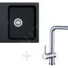 Franke Colonnes - Set De Cuisine T23, évier En Tectonite OID 611-62, Noir + Robinet Samoa, Chrome 114.0323.792