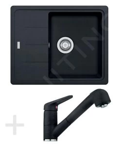 Franke Colonnes - Kit De Cuisine G55, évier En Granite BFG 611-62, Onyx + Robinet FC 9547, Onyx 114.0323.817